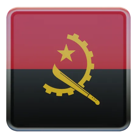 Bandeira Quadrada de Angola  3D Icon