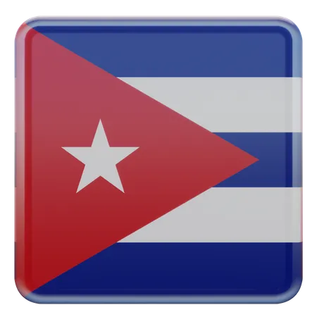 Bandeira Quadrada de Cuba  3D Icon