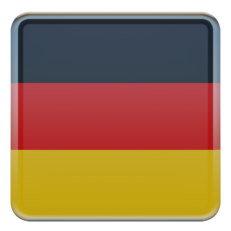 Bandeira quadrada da Alemanha  3D Icon