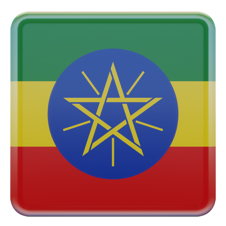 Bandeira quadrada da Etiópia  3D Icon