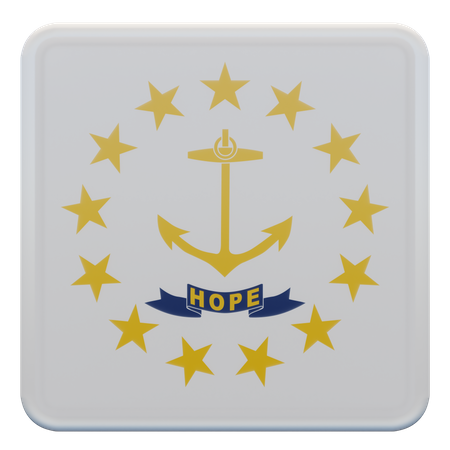 Bandeira quadrada de Rhode Island  3D Icon
