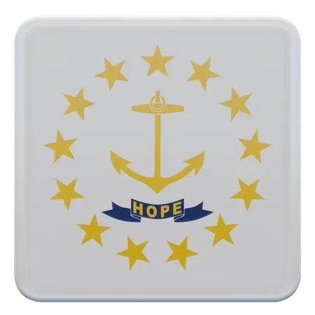 Bandeira quadrada de Rhode Island  3D Icon