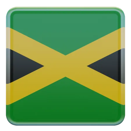 Bandeira Quadrada da Jamaica  3D Icon