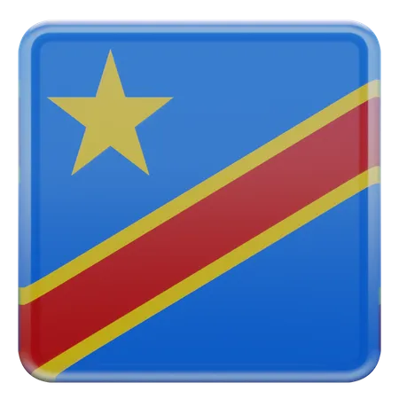 Bandeira quadrada da República Democrática do Congo  3D Icon