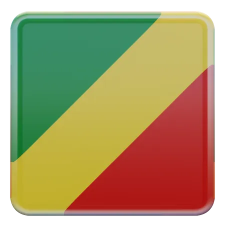 Bandeira quadrada da República do Congo  3D Icon