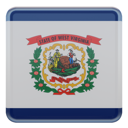 Bandeira quadrada da Virgínia Ocidental  3D Icon