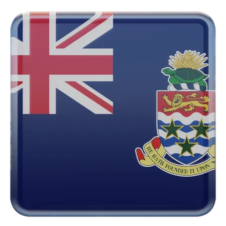 Bandeira quadrada das Ilhas Cayman  3D Icon