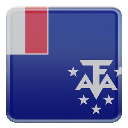 Bandeira quadrada das Terras Austrais e Antárticas Francesas  3D Icon