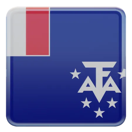 Bandeira quadrada das Terras Austrais e Antárticas Francesas  3D Icon
