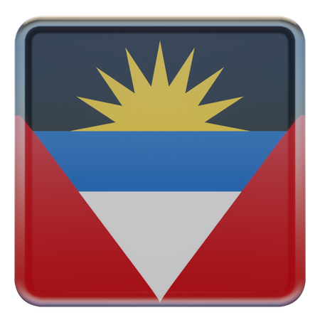 Bandeira quadrada de Antígua e Barbuda  3D Icon