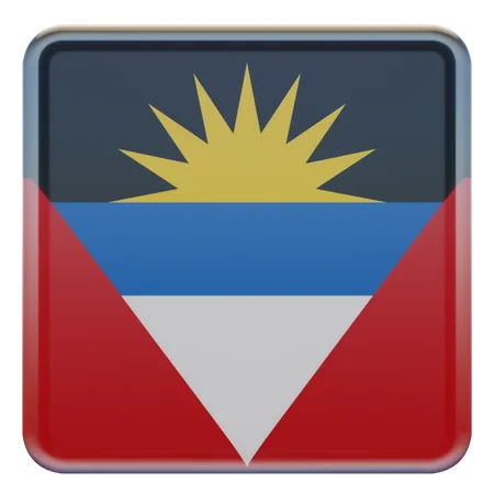 Bandeira quadrada de Antígua e Barbuda  3D Icon