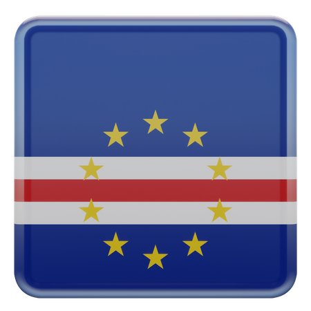 Bandeira Quadrada de Cabo Verde  3D Icon