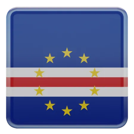Bandeira Quadrada de Cabo Verde  3D Icon