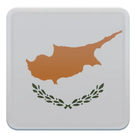 Bandeira Quadrada de Chipre  3D Icon