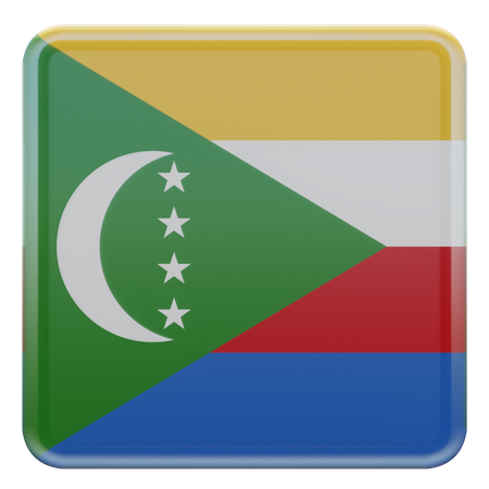 Bandeira quadrada de Comores  3D Icon
