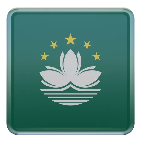 Bandeira Quadrada de Macau  3D Icon