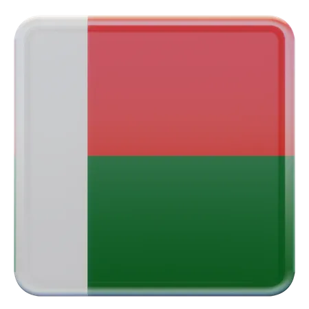 Bandeira Quadrada de Madagascar  3D Icon