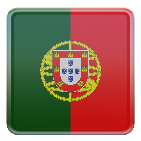 Bandeira Quadrada de Portugal  3D Icon