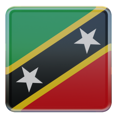 Bandeira quadrada de São Cristóvão e Nevis  3D Icon