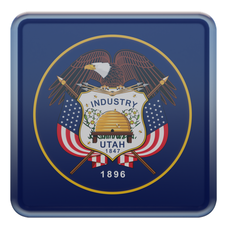 Bandeira quadrada de Utah  3D Icon