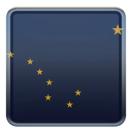 Bandeira quadrada do Alasca  3D Icon