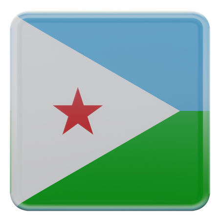 Bandeira da Praça Djibuti  3D Icon