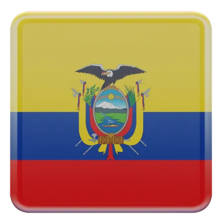 Bandeira Quadrada do Equador  3D Icon