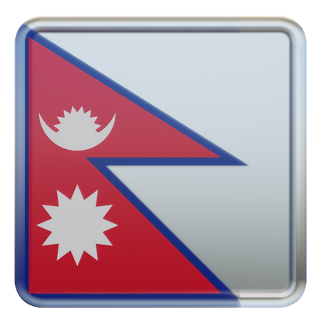 Bandeira quadrada do Nepal  3D Icon