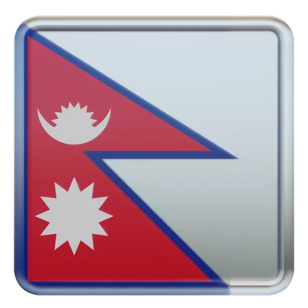 Bandeira quadrada do Nepal  3D Icon