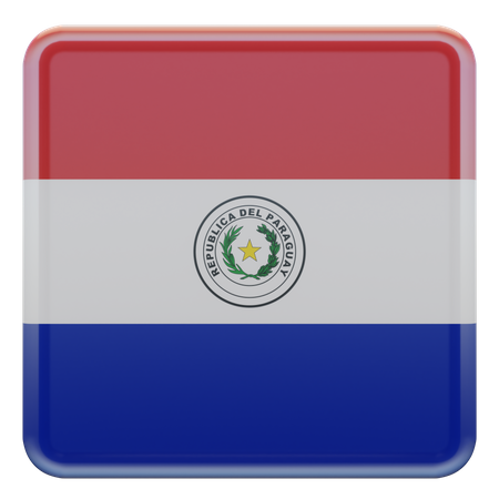 Bandeira Quadrada do Paraguai  3D Icon