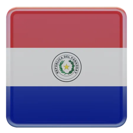 Bandeira Quadrada do Paraguai  3D Icon