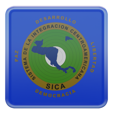 Bandeira Quadrada do Sistema de Integração Centro-Americana  3D Icon