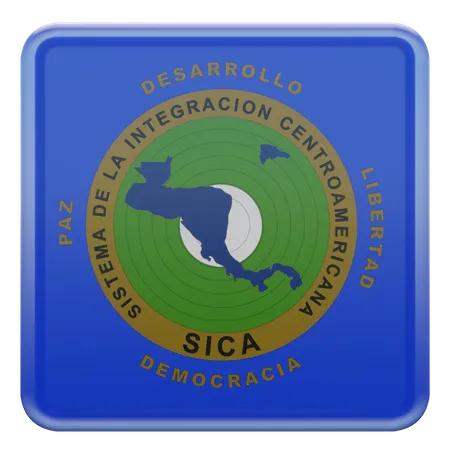 Bandeira Quadrada do Sistema de Integração Centro-Americana  3D Icon