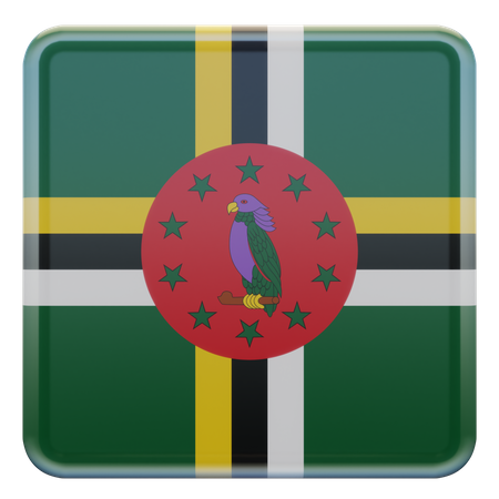 Bandeira da Praça Dominica  3D Icon