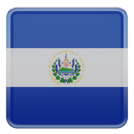 Bandeira Quadrada de El Salvador  3D Icon