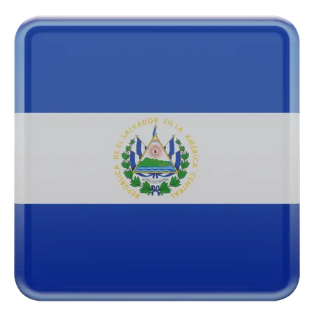 Bandeira Quadrada de El Salvador  3D Icon