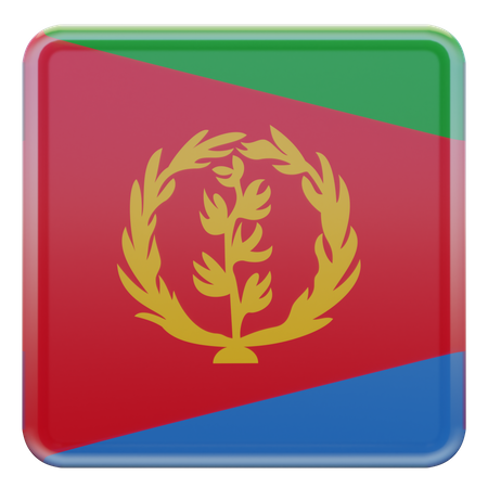 Bandeira Quadrada da Eritreia  3D Icon