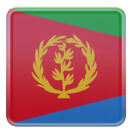 Bandeira Quadrada da Eritreia  3D Icon