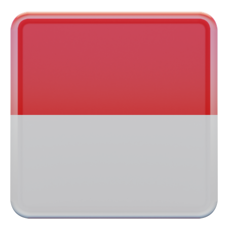 Bandeira Quadrada da Indonésia  3D Icon