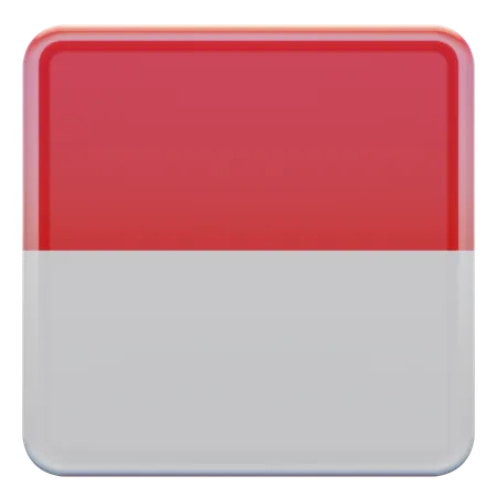 Bandeira Quadrada da Indonésia  3D Icon