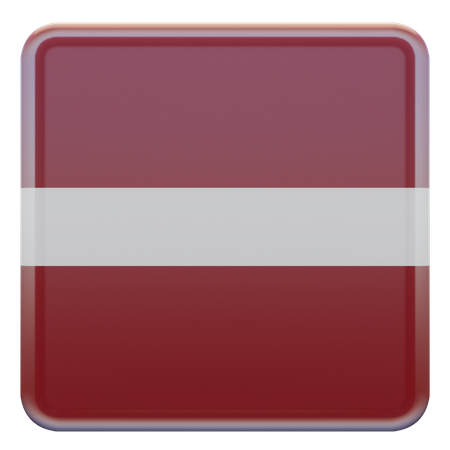Bandeira quadrada da Letônia  3D Icon