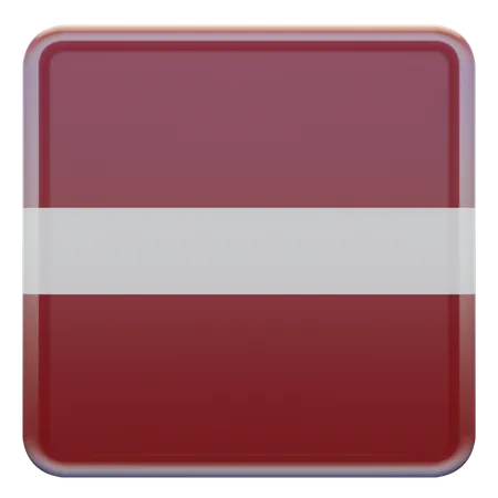 Bandeira quadrada da Letônia  3D Icon