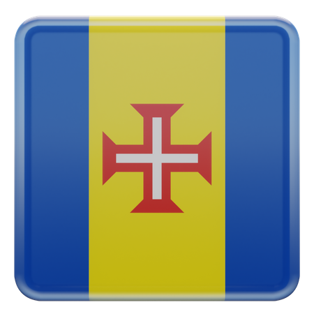 Bandeira Quadrada da Madeira  3D Icon