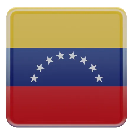 Bandeira Quadrada da Venezuela  3D Icon