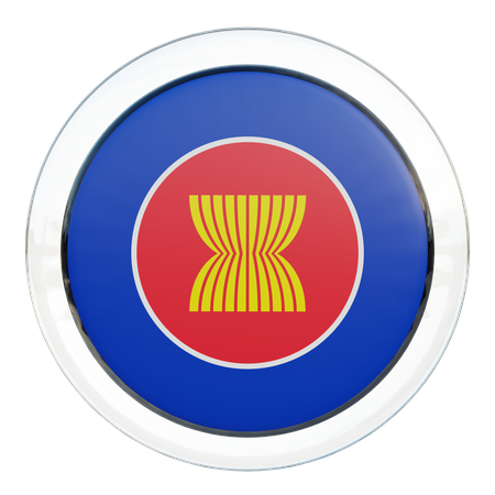 Bandeira Redonda da Associação das Nações do Sudeste Asiático  3D Icon