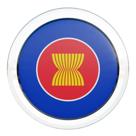 Bandeira Redonda da Associação das Nações do Sudeste Asiático  3D Icon