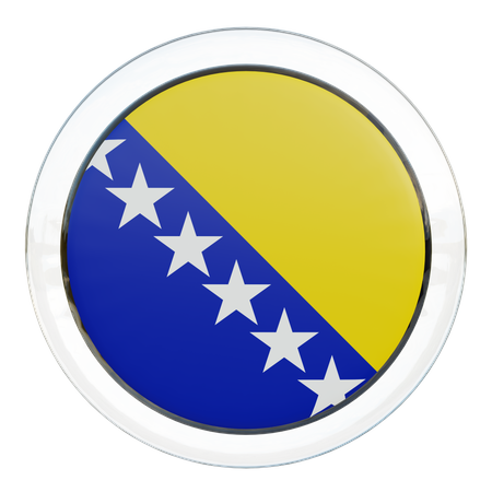 Bandeira Redonda da Bósnia e Herzegovina  3D Icon