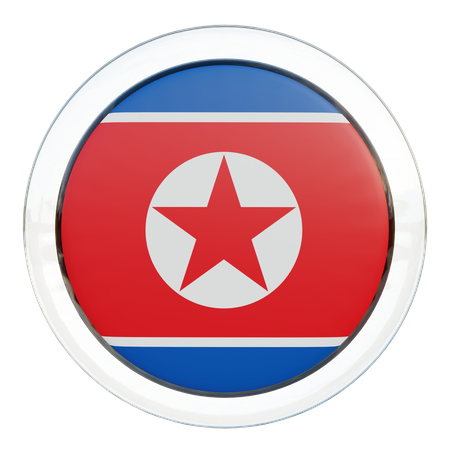 Bandeira Redonda da Coreia do Norte  3D Icon