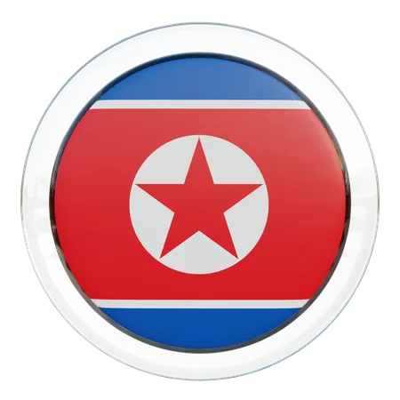 Bandeira Redonda da Coreia do Norte  3D Icon