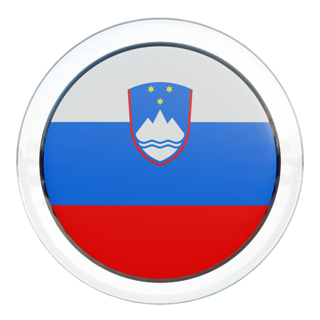 Bandeira Redonda da Eslovênia  3D Icon